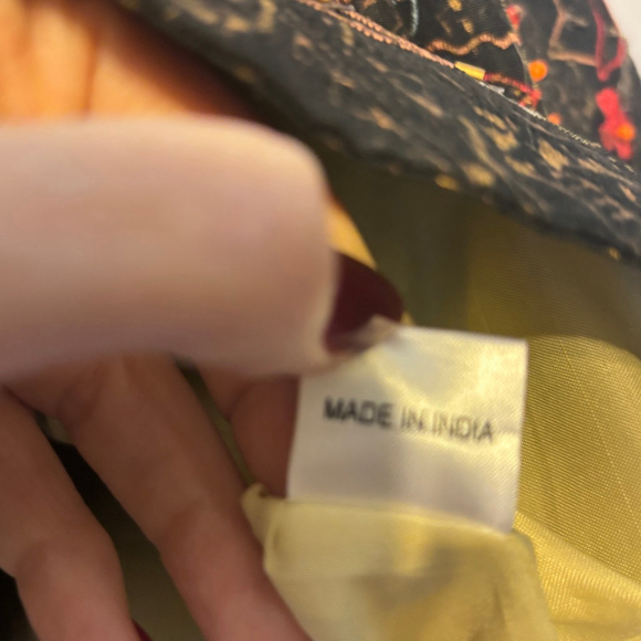 Anage Too XL Black Embroidered Jacket Beaded Floral Indian Art Quilted Button Up - Picture 11 of 11